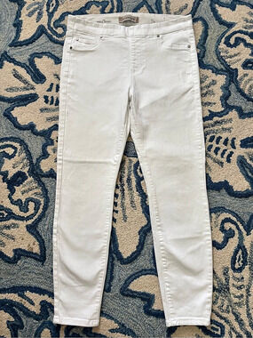 Liverpool Ankle Skinny Pants Jeans Pull on White Stretch 8